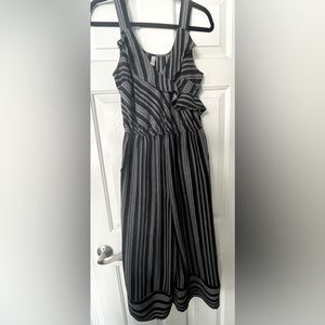 Xhileration Strappy Black & White Pinstripe Wide Leg Jumpsuit Sz S